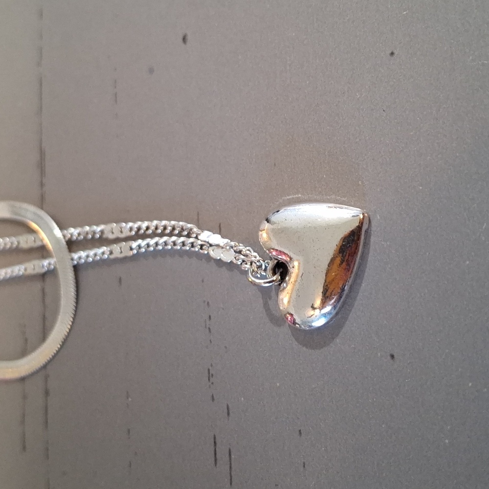 Silver Heart Pendant Necklace - Picture 2 of 5